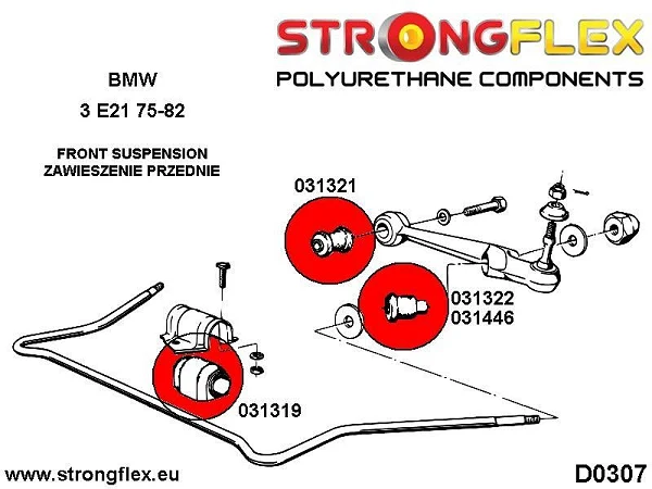 031446B: Tuleja wahacza przedniego zewnętrzna 42mm BMW e21