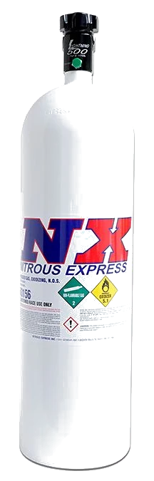 15Lb Bottle Lightning 500 Valve 6AN Nipple 6.89 Dia x 26.69 Tall Nitrous Express NX 11150-6