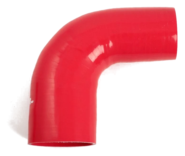 Wąż silikonowy czerwony 90 stopni 3 - 3,5" (76 - 89mm)