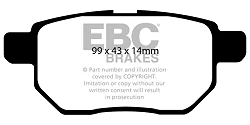 DP1947 Klocki hamulcowe ULTIMAX2 EBC Brakes Aston Martin Cygnet Lexus CT200h Subaru Trezia Suzuki Baleno Toyota Auris NRE150 Auris ZZE150 Auris ZRE151 Auris ZRE152 Auris ZRE154 Auris ZWE150