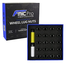 Kute nakrętki aluminiowe do kół  FMIC.Pro M14x1.25 Szare (gun metal) 20szt. stożkowe przelotowe 7075-T6
