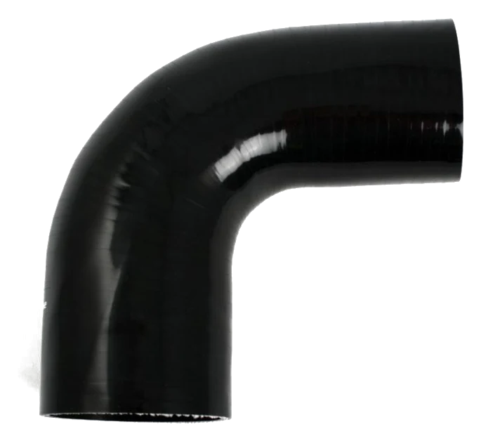 Wąż silikonowy czarny 90 stopni 3,25 - 3,5" (83-89mm)
