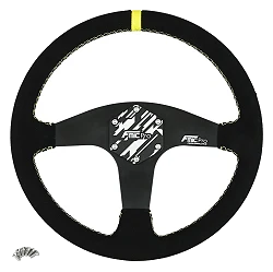 Kierownica sportowa FMIC.Pro Classic zamszowa 350mm odsadzenie 33mm żółta