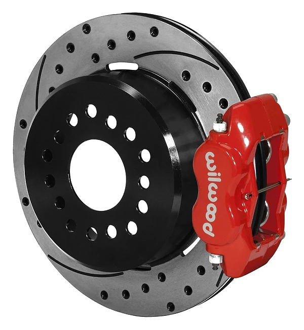 Wilwood 140-7141-DR Forged Dynalite Zestaw hamulcowy tylny 12.19 wiercony czerwony