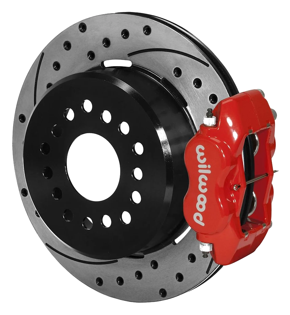 Wilwood 140-7141-DR Forged Dynalite Zestaw hamulcowy tylny 12.19 wiercony czerwony