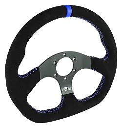 Kierownica sportowa FMIC.Pro D-Shape zamszowa 325mm odsadzenie 42mm niebieska