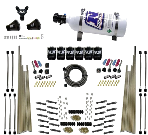 Three Stage 8-Cyl Dry Direct Port Nitrous System 5LB Nitrous Express NX 93206-05
