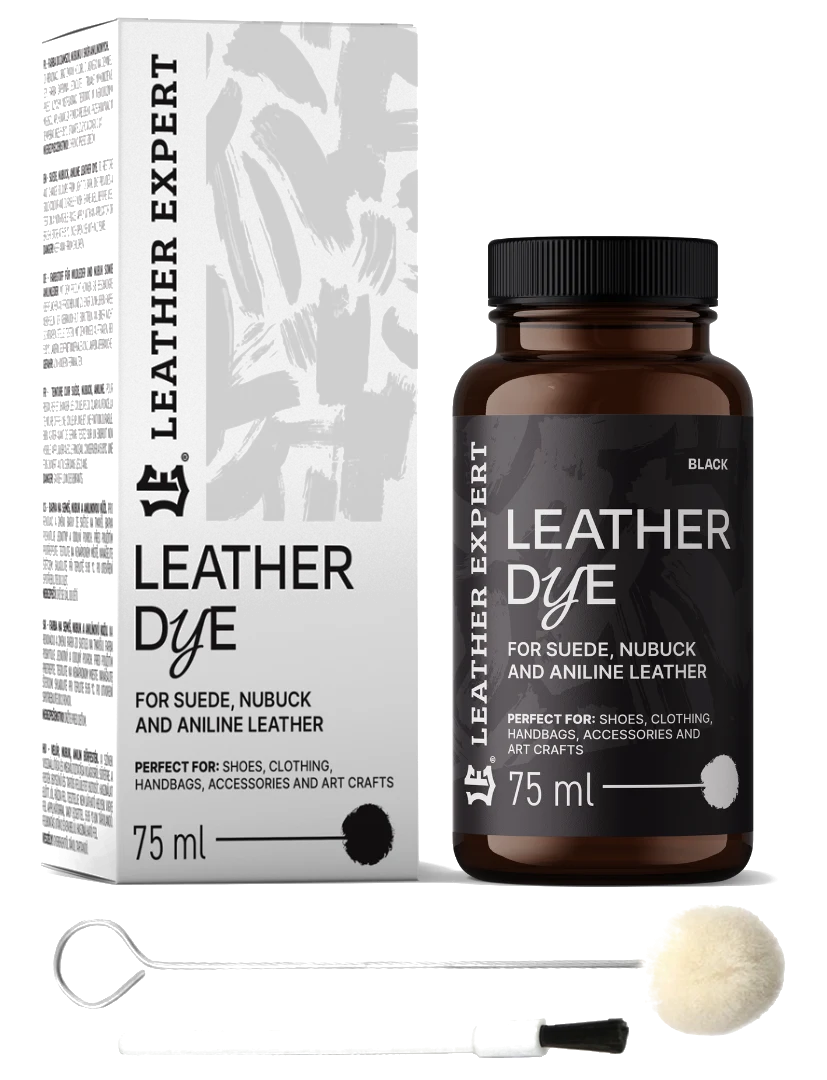 Leather Expert Leather Dye farba do zamszu nubuku aniliny - Black czarny 75ml