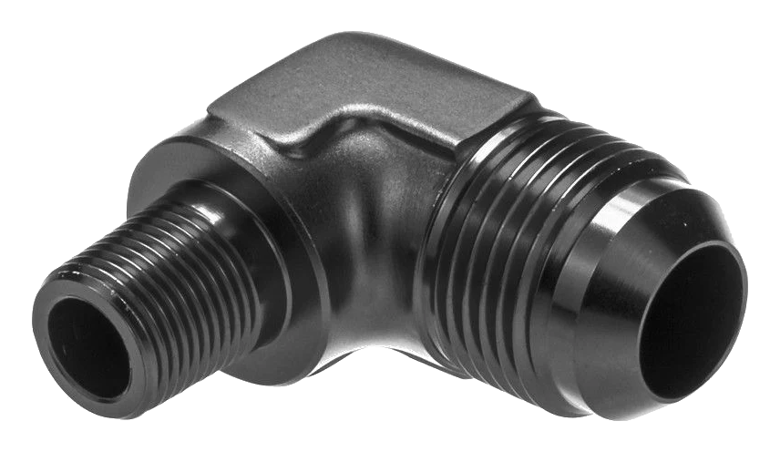 AN12 - 1/2 NPT 90' Nypel adapter męsko-męski JIC - NPT Czarny