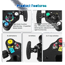 Skórzana Kierownica Hub Panel Kontrolny Carbon SIMSONN Symulator Simracing