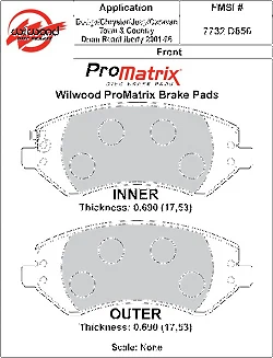 Klocki hamulcowe Wilwood 150-D0856K PM Promatrix D856 Street Performance Racing Pads .69