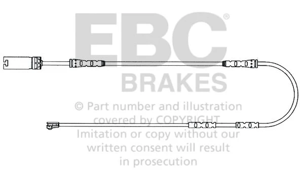 EFA138 Czujnik zużycia klocków hamulcowych EBC Brakes BMW 1 Series E82 Coupe 135 1 Series E88 Convertible 123 1 Series E88 Convertible 135 3 Series E90 320 3 Series E90 325 3 Series E90 330