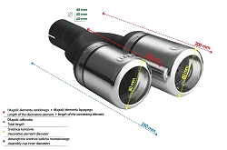 Uniwersalna końcówka tłumika okrągła 80mm długość 200/180mm średnica montażowa 45mm - N2-07-1L/45