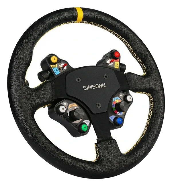 Skórzana Kierownica Hub Panel Kontrolny Carbon SIMSONN Symulator Simracing