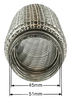 Wzmocniony łącznik elastyczny wydechu 45mm długość 150mm