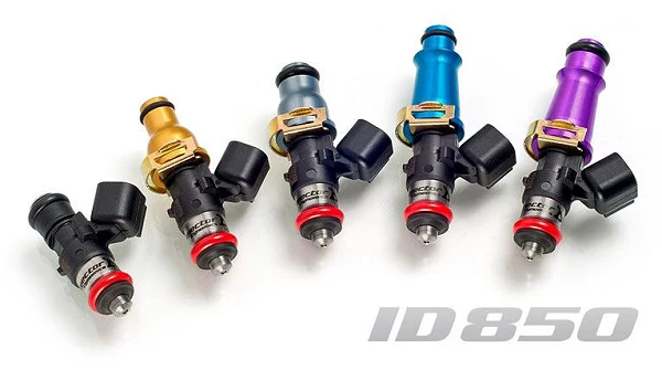 Zestaw 8 wtryskiwaczy paliwa Injector Dynamics 850cc/min, BMW M3 E90 E92 E93 07+ / Dodge Chrysler 300C / Challenger / Magnum 6.1l SRT-8 / Ford Mustang GT500 06+ / Titan VK56DE 04+ 48mm / 14m