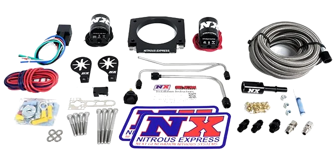 LS Single Entry 90mm Plate Hardline System without Bottle (50-400Hp) Nitrous Express NX 20934S-00