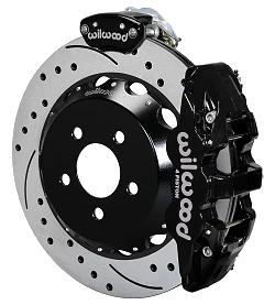 Wilwood 140-13888-D AERO4-MC4 Big Brake Parking Zestaw hamulcowy tylny 14.00 wiercony czarny Ford