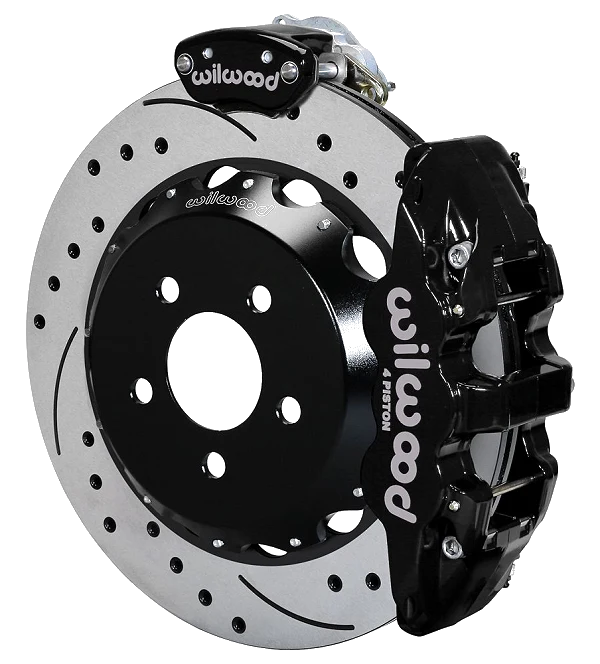 Wilwood 140-13888-D AERO4-MC4 Big Brake Parking Zestaw hamulcowy tylny 14.00 wiercony czarny Ford