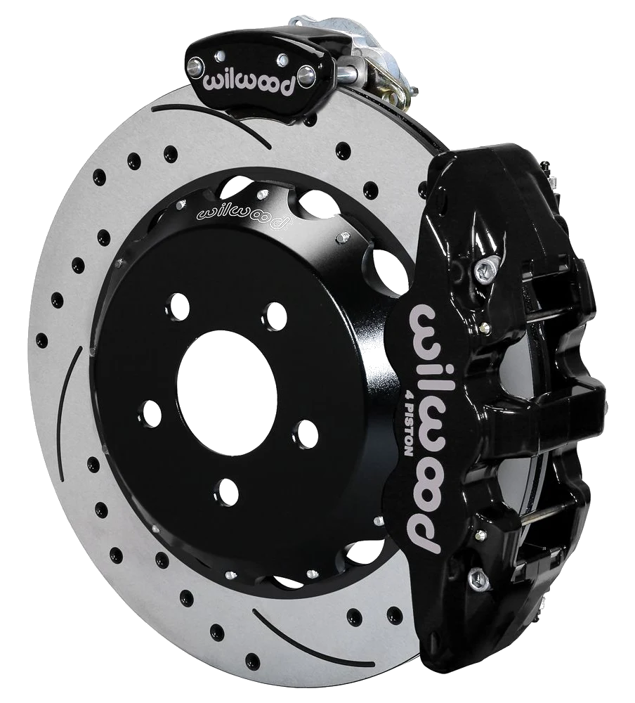 Wilwood 140-13888-D AERO4-MC4 Big Brake Parking Zestaw hamulcowy tylny 14.00 wiercony czarny Ford