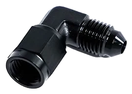 AN3 Male x Female 90" Swivel Black Nitrous Express NX 16396-90