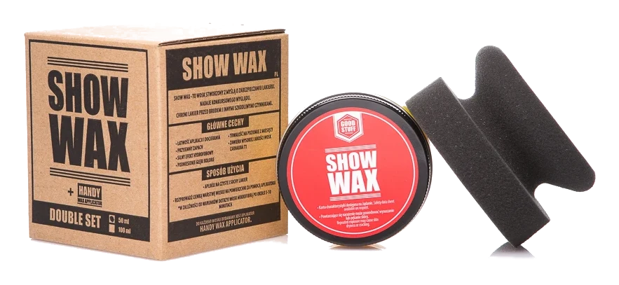 GOOD STUFF Show Wax 50ml + Handy Wax Applicator wosk carnauba do ochrony lakieru i efektu hydrofobowego
