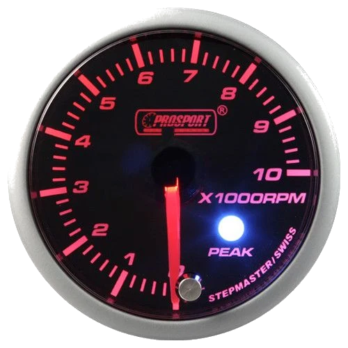 Wskaźnik Prosport Obrotomierz seria Stepper Motor Peak 52mm bursztynowy