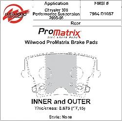 Klocki hamulcowe Wilwood 150-D1057K PM ProMatrix D1057 Street Performance Racing Pads .675