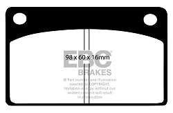 DP4143R Klocki hamulcowe YELLOWSTUFF EBC Brakes GRINNALL Scorpion 4 Volvo Amazon/120/130 P1800 140 164 220 240 242 244 245 260 Volvo 140 164 240 1800E P1800 S P1800 ES