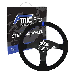 Kierownica sportowa FMIC.Pro Classic zamszowa 350mm odsadzenie 33mm niebieska