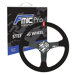 Kierownica sportowa FMIC.Pro Track zamszowa 350mm odsadzenie 33mm czerwona