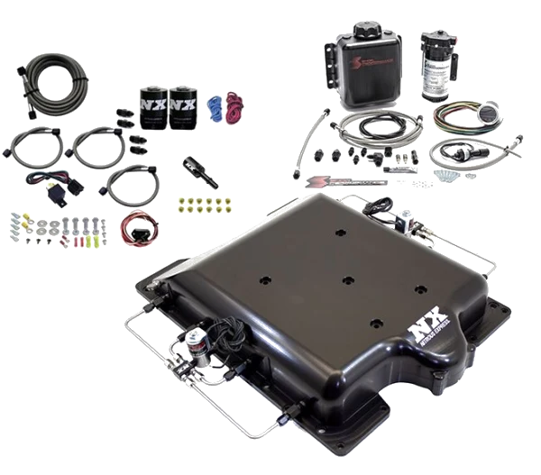 Billet Supercharger Lid with Integrated Nitrous and Water/Methanol without Bottle for Dodge Hellcat / Demon Nitrous Express NX 20972BMF-00