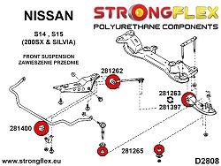 281400B: Tuleja stabilizatora przedniego Nissan 200SX S14 - 281400B_27mm