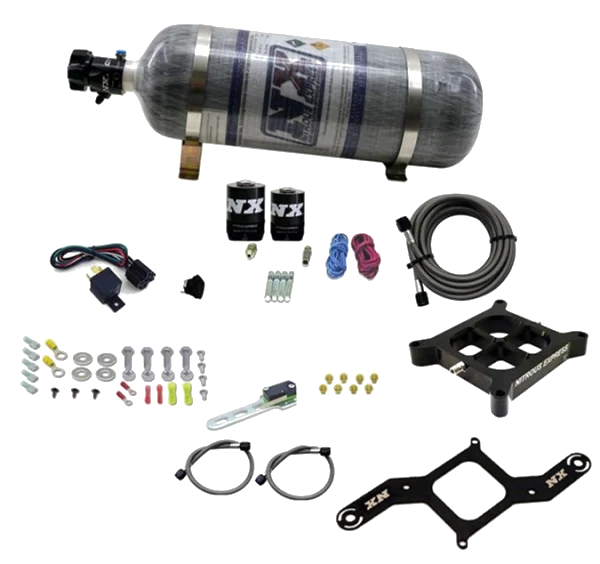 4150 Billet Crossbar Plate System Single Stage 250-750Hp with 12Lb Carbon Bottle Nitrous Express NX 63840-12