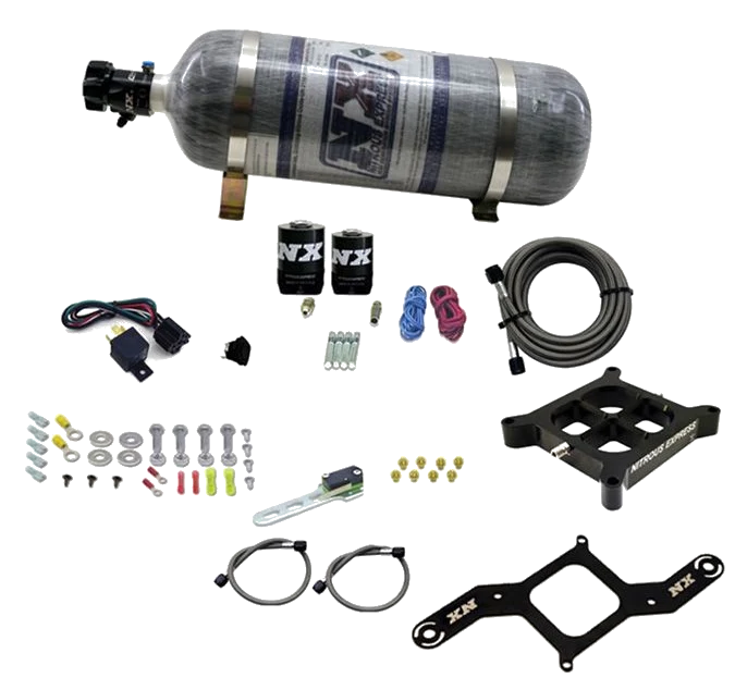 4150 Billet Crossbar Plate System Single Stage 250-750Hp with 12Lb Carbon Bottle Nitrous Express NX 63840-12