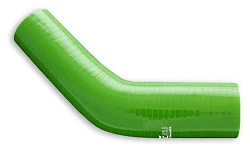 Silikonowe kolanko redukcyjne 45' 76/80mm Zielony - 004576/80-G