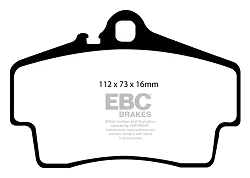 DP81208RP1 Sportowe klocki hamulcowe RP-1 Racing EBC Brakes Porsche Boxster 986 Boxster 987 Cayman 987 Porsche 911 996 911 997 Boxster Boxster S Cayman 911 996 Carrera 911 996 Carrera 4 911
