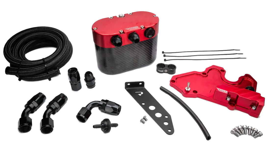 Carbon Oil Catch Can Kit RTMG Performance for VW Golf R MK8 / Cupra 2.0 TSI EA888.4 Red