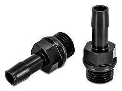 Nyple do oil catch tank'a Mishimoto M16x1.5 3/8" Aluminiowe Czarne 2-pak