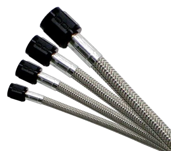 3AN (2Ft) Stainless Steel Braided Hose (Black Ends) Nitrous Express NX 10024