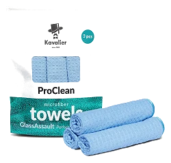 KAVALIER ProClean Microfiber Towel - GlassAssault Perfect Glass Polisher 3pack