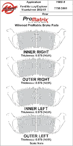 Klocki hamulcowe Wilwood 150-10-D0881K BP-10 D881 Street Performance Racing Pads .58