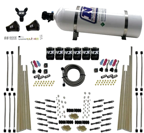 Three Stage 8-Cyl Dry Direct Port Nitrous System 15LB Nitrous Express NX 93206-15
