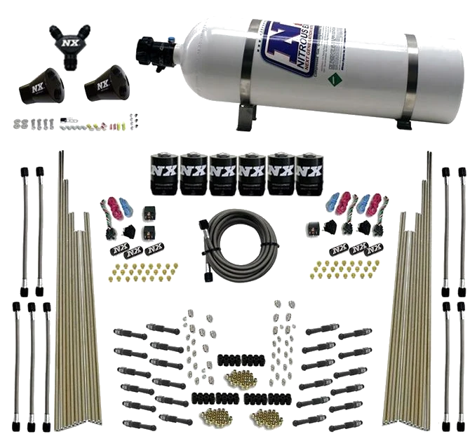 Three Stage 8-Cyl Dry Direct Port Nitrous System 15LB Nitrous Express NX 93206-15