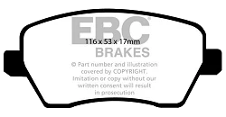 DP41903R Klocki hamulcowe YELLOWSTUFF EBC Brakes Nissan Micra K13 Note Opel Agila Suzuki Splash Swift Swift Z31 VAUXHALL Agila
