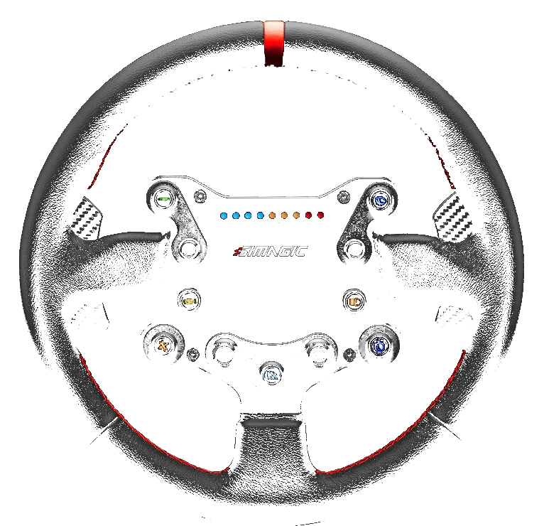 GT Sport SIMAGIC Skórzana Kierownica Łopatki Zmiany Biegów Symulator Simracing