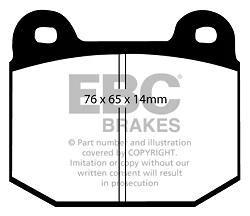 DP41537R Klocki hamulcowe YELLOWSTUFF EBC Brakes Maserati Ghibli AM336 Quattroporte AM337 MG ZT Nissan Skyline R33 Stagea C34 350Z Rover 75 Subaru BRZ Forester Impreza Impreza RB320 WRX STi