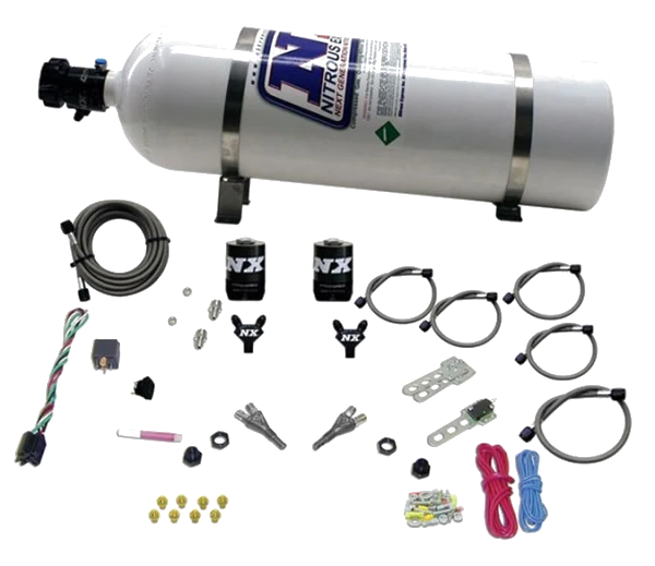 Dual Nozzle with 15Lb Bottle for Dodge V-8 TBI 1992-1995 (50-150Hp) Nitrous Express NX 20213-15