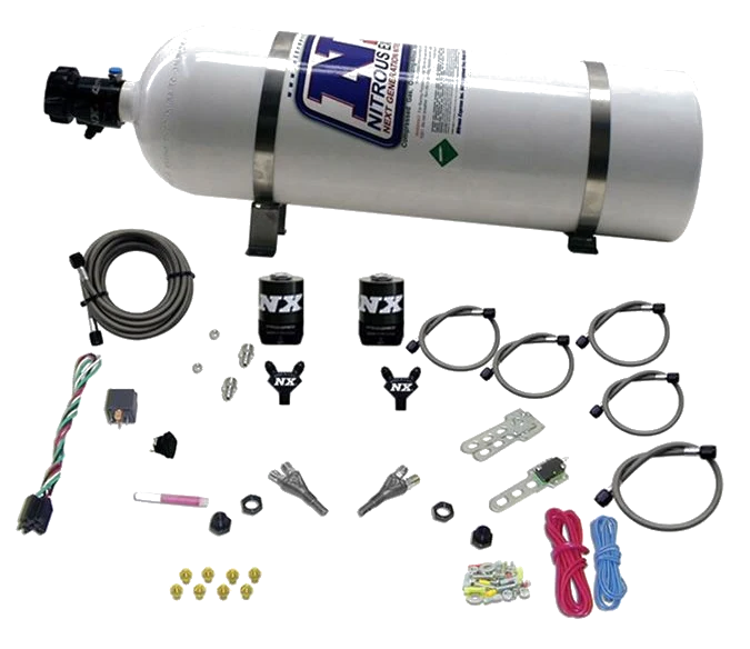 Dual Nozzle with 15Lb Bottle for Dodge V-8 TBI 1992-1995 (50-150Hp) Nitrous Express NX 20213-15