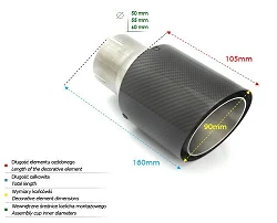 Uniwersalna końcówka tłumika okrągła 90mm długość 105mm średnica montażowa 50mm - N1-90CF/50